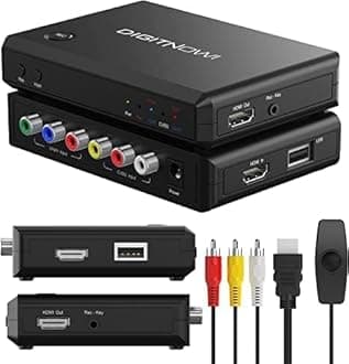 Live Gamer Streaming Portable Video Capture Card, RCA to HDMI/Composite/YPbPr to HDMI Converter, Recording from VHS, VCR, DVD, Camcorder, Gaming Systems, Support 720P/1080P, PAL/NTSC to TV/PC Free