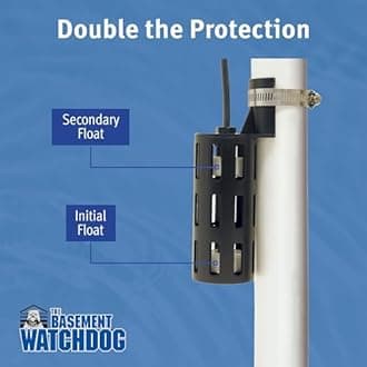 The Basement WATCHDOG Model BWSS100 1 HP 6,540 GPH at 0 ft. and 4,400 GPH at 10 ft. Cast Iron/Stainless Steel Submersible Sump Pump with Caged Dual Micro Reed Float Switch