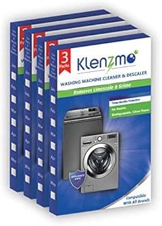 Klenzmo Washing Machine Cleaner & Descaling Powder 180g x 3 Pouch (Pack of 4) | Drum & Tub Cleaner for Top & Front Load Machines | Removes Limescale, Odors & Residue | Eco-Friendly