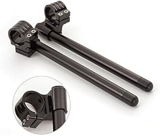 53mm 7/8" Motorcycle Aluminum CNC Riser Fork Tube Clip On Handlebar Replaceable Compatible with Universal Bike Cafe Racer