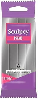 Sculpey Premo™ Polymer Oven-Bake Clay, Silver, Non Toxic, 1 lb. bar, Great for jewelry making, holiday, DIY, mixed media and home décor projects. Premium clay perfect for clayers and artists.