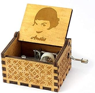 Amelie Music Box Hand Crank Wooden Musical Boxes Music Box - Unique Gift (Wood, Amelie)
