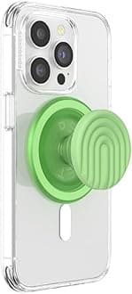 PopSockets Phone Grip for MagSafe with Kickstand, Magnetic Stand, Swappable Top, Secure Hold for iPhone MagSafe Cases, Phone & Tablet Grip - Curves Matcha Dew