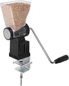 Hand Crank Grain Mill Wheat Flour Grinder, Stainless Steel Metal Burrs (The Grain Mill)