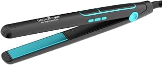 Ikonic 2 in 1 Staright n Curl Wide Hair Straightener (Slim - Black & Teal)