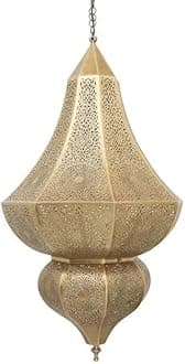 Handmade Moroccan Lantern Gold Ceiling Hanging Lamp Home Decor Chandelier Pendant Lamp, Modern Design
