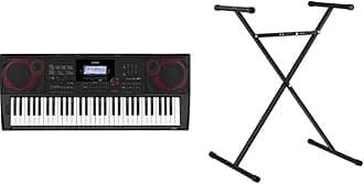 Casio, 61-Key Portable Keyboard (CT-X3000) & Casio ARST Single-X Adjustable Keyboard Stand, Black