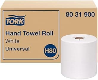 Tork 8031900 Universal Paper Hand Towel Roll, Y-Notch, 1-Ply, 8.0" Width x 800' Length, Natural (Case of 6 Rolls, 800 Feet per Roll, 4,800 Feet per Case)