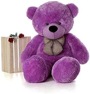 Soft Toys Teddy Bear for Girls & Kids Furry Soft Stuffed Spongy Plush Toy for Special Occasion for Birthday, Anniversary, Valentine's Day (3 Feet) (Purple)