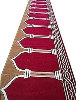 Janamaz Rolls for Masjid (Mosque) Prayer Carpet Any Religious Houses & Gallery Runner Carpet 4 x 18 Feet Color Red