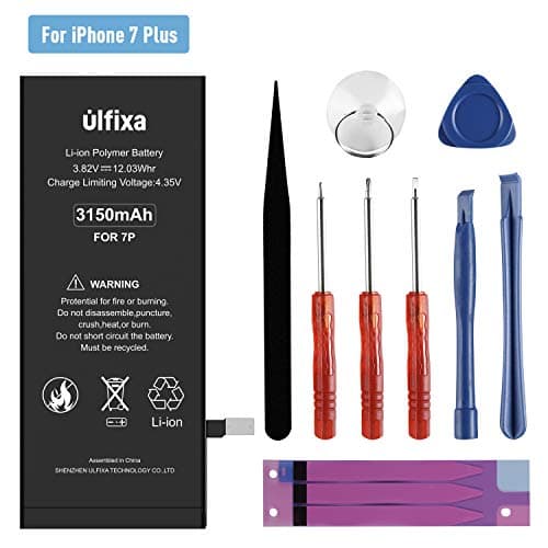 Ulfixa Battery Replacement for iPhone 7 Plus with Repair Tools Kit, IP 7P Replacement Battery Kits 3150 mAh New 0 Cycle Battery for IP 7 Plus Only