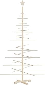 vidaXL Christmas Tree, Wooden Christmas Tree for Decoration, Small Christmas Tree with Stand for Xmas Holiday, Modern Style, Solid Wood Pine