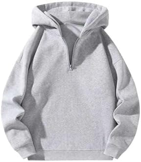 Half Zipper Solid Hoodie for Men | Sweatshirt for Men