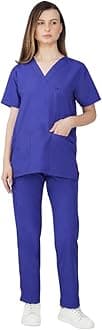 Women Scrub Suit - Ideal for Doctors, Nurses, Dentists and Healthcare Professionals (M, ROYAL BLUE)