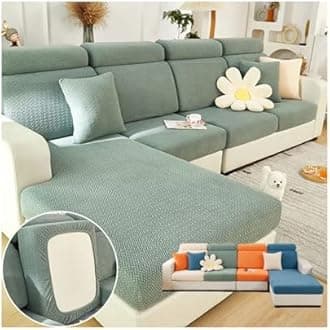 Soothing Home Sofa Covers, Sofa Hero Covers, Wear-Resistant Universal Couch Covers Washable Stretch Sectional Couch Cushion Covers (Green,Pillow Cover)
