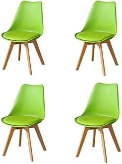 TUKAILAi 4PCS Green Modern Style Dining Chairs with Solid Wood Legs and Padded Seat Lounge Chairs Kitchen Chairs Living Room Dining Room Furniture