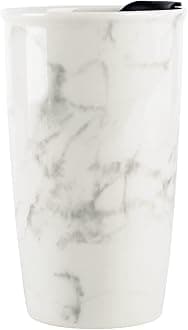 Reusable Coffee Cup Travel UMLACA Ceramic Mugs for Hot Drinks,Insulated Double Wall Mug with Lid 12oz/350ml,BPA Free,Dishwasher Safe,for Home,Office,Car,To Go,MarblingGlobal Recycled StandardGlobal Recycled StandardGlobal Recycled Standard