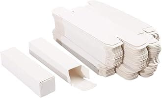 50 PCS Empty White Lip Gloss Boxes W23 xW23 xH103mm / 0.9 * 0.9 * 4.05 inch, Cosmetic Perfume/Mascara Box Packaging for Small Business Wholesale, small Kraft Paper Box Luxury Holder Wrapping