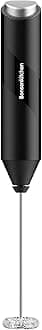 Bonsenkitchen Electric Milk Frother, Automatic Milk Foam Maker for Bulletproof coffee, Matcha, Hot Chocolate Stainless Steel Whisk Battery Operated Mini Drink Mixer Blender