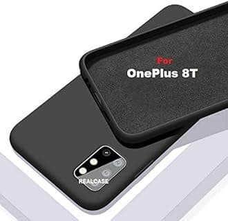 REALCASEOneplus 8t Case, Liquid Silicone Case Back Cover for Oneplus 8T / One Plus 8T (S-Black)