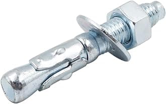 3/8 x 2-1/2 inch Carbon Steel Wedge Anchor kit for Concrete Cement Wall Floor Ground Deck Fence Base Bracket, Drill Stud Post Strong Screw Bolt Set.(30 pcs)