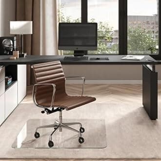 Vitrazza Glass Chair Mat 42” x 42” Superior ¼ Thick, Luminoso Low-Iron Ultra Clear, Certified Tempered Safety Glass, Delivers a Smooth Glide, Protects Carpet or Wood, Beautiful in Home or Office.