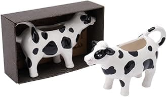 CGB Giftware | Large Cow Milk Jug | Breakfast Afternoon Tea | Holds 230ml | Kitchen Accessory | Black and White | Gift Boxed | Loft Range | GB05903