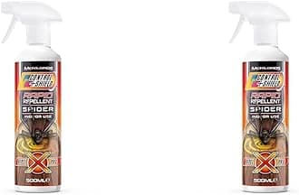 Control & Shield Spider Repellent Deterrent Spray | Natural Eco Friendly Pest Control for Indoors and Outdoors - Contains Peppermint & Geraniol 500ml, Clear (Pack of 2)
