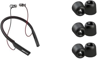 Momentum 2.0 In-Ear Wireless Bluetooth Headphones - Black & Comply Isolation Noise Cancelling Memory Foam Earphone Tips HD 1 Momentum MIE2, CX 3