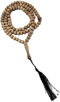 Al-Ameen Muslim Gift Tasbih 99 Beads 8 mm. Fragrant Sandalwood AMN-369 Islam Prayer dhikr with Beautiful Decorated Tassel Eid Ramadan
