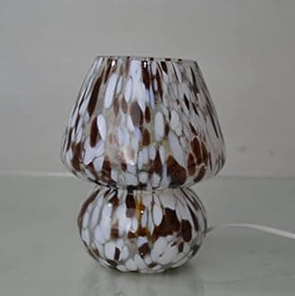 Mushroom Lamp in Black & White Murano Glass • Bedside lamp • Table Lamp • Made in India• Home Decor (Medium)