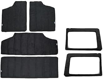 Heat Insulation Cotton Pad ，Compatible For Jeep Wrangler JK 2012-2017 Headliner Roof And Rear Window Insulation Kit 2 4 Doors(Black A Set-a)
