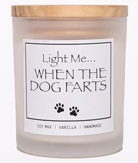 Light Me When The Dog Farts Candle - Dog Mom Gifts for Women, Pet Friendly Lavender Scented Candle, Natural Soy Wax & Natural Essential Oils