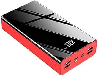 50000mAh Power Bank High-capacity Portable Outdoor Travel Powerbank Poverbank Mobile Phone Fast Charger for Xiaomi Mi IPhone Tablet Case (Color : A9 Red)