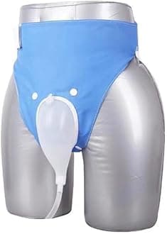 TAGUDA Silicone Urine Collector Wearable Urinary Drainage Bag System for Men and Women Elderly Bladder Control Devices with 2 Urine Catheter Bags (MALE - FREE SIZE), Blue