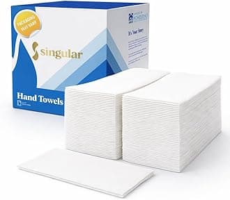 AH AMERICAN HOMESTEAD Disposable Napkins – Premium Guest Towel Napkins, Soft Linen-Feel Guest Towels for Bathroom, Disposable Hand Towels for Kitchen & Entertaining, White 12 x 17 (450 Count-Quilted)