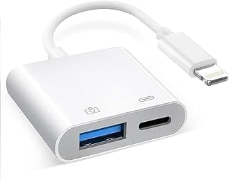 - [Apple MFi Certified] Lightning to USB 3.0 Camera Adapter with Charging Port, High Speed OTG Adapter for iPhone iPad, Support SD Card Reader, 4K Video Transfer, MIDI Keyboard, Mic, Flash Drive, Mouse