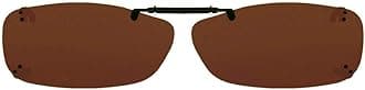 Solar Shield Clip-on Polarized Sunglasses Size 54 Rec B Brown Frameless New
