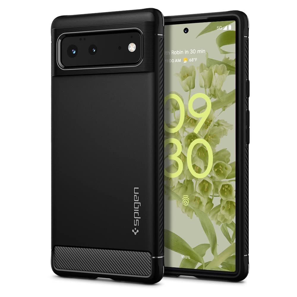 Spigen Rugged Armor for Google Pixel 6 Case, Pixel 6 Back Cover (2021) - TPU|Matte Black