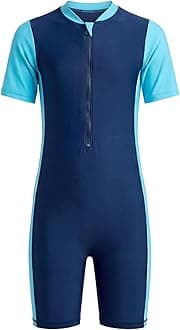 Boldfit Swimming Costume for Kids One Piece Boy Swimming Costume Quick Dry Swim Dress for Boys Stretchable Swim Suit for Boys - Blue, XXL