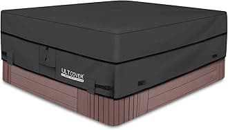 ULTCOVER Waterproof 600D Polyester Square Hot Tub Cover Outdoor SPA Covers 95 x 95 inch, Black