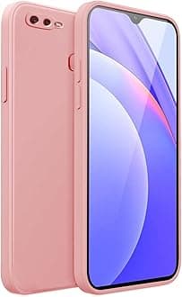 LIRAMARK Silicone Soft Back Cover Case for Oppo F9/F9 Pro/A5/A5s/A7/A11k/A12/Realme 2/2 Pro/U1 (Pink)
