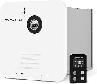 RV Tankless Water Heater, RVPart Pro GT42, with 15"x15" White Door and Remote Controller, DC 12V, 24/7 Technical Support, High Altitude, Easy Installation, Compatible with All RVs, White