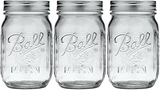 Pint Mason Jar, Regular Mouth, 16 oz (3 Count)