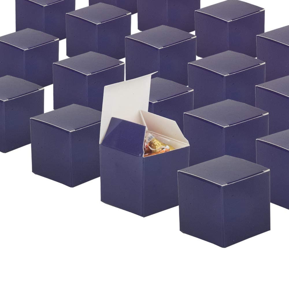 Candy Boxes Navy Blue Small Gift Boxes 2x2x2 inch,50pcs,Square Paper Treat Boxes Party Favor Boxes for Wedding,Bridal Shower,Birthday,Baby Shower,Anniversary,Party Supplies