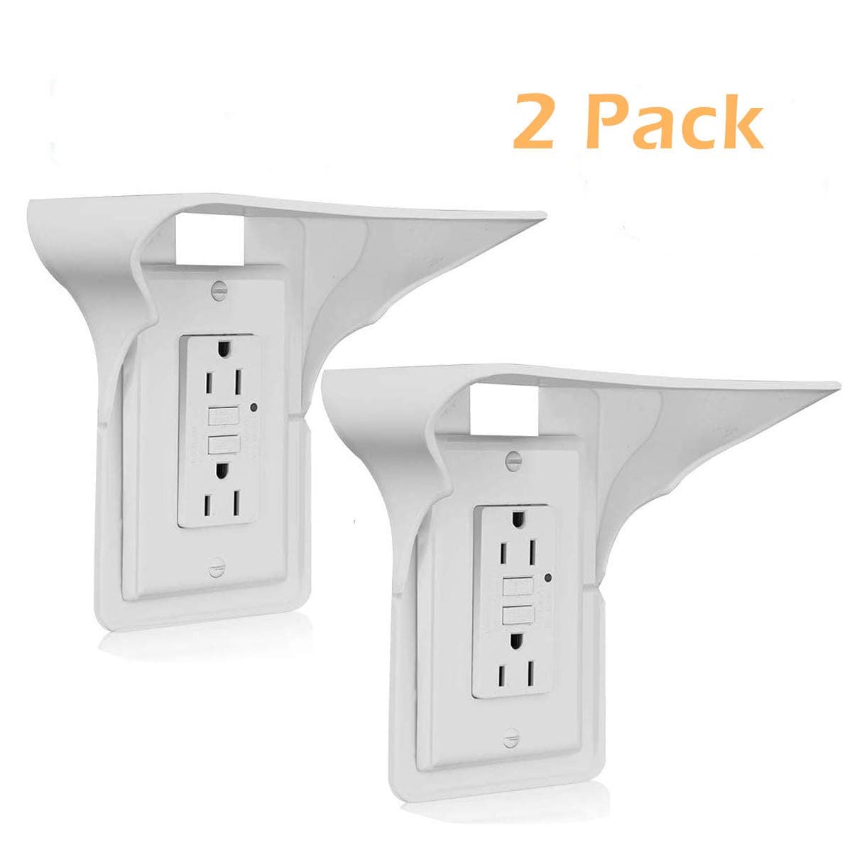 2 Packs Wall Outlet Shelf Space Saving Solution Power Perch Organizer Holder Charging Socket with Standard Vertical Outlet for Echo/Google Home/Cell Phone/Smart Speaker