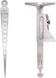Weld Gauge Set Hi-Lo Welding Gauge and 1/32-5/8 Inch 1-15mm Taper Gauge Stainless Steel Imperial Metric Measurement Welding Gauge