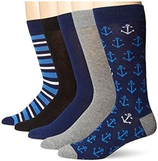 Amazon Essentials mens Comfortable Patterned Dress Socks