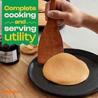 Riveira Dark Teak Kitchen Utensils Set - 12-Piece Non-Toxic Cooking Utensils Set - Wooden Spoons for Cooking - Spatula for Cooking - Teak Wooden Utensils