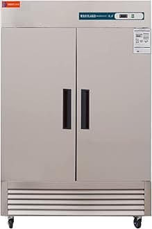 WESTLAKE Commercial Freezer 54"W 2 Door 2 Section Stainless Steel Reach-in Solid Door Upright Fan Cooling 49 Cu.ft Freezer for Restaurant, Bar, Shop, etc